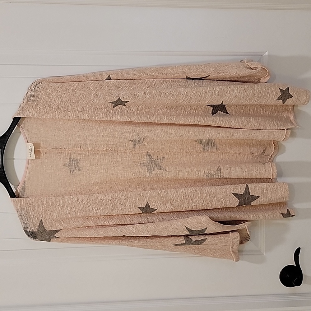 143 Story Oversized Star Lightweight Cardigan Wrap Beachcover Size Large - Picture 8 of 8